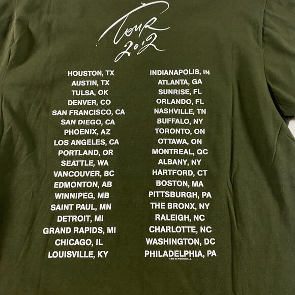 NWOT Roger Waters The Wall Live 2012 Tour T Shirt Men's Medium Green - Picture 5 of 11